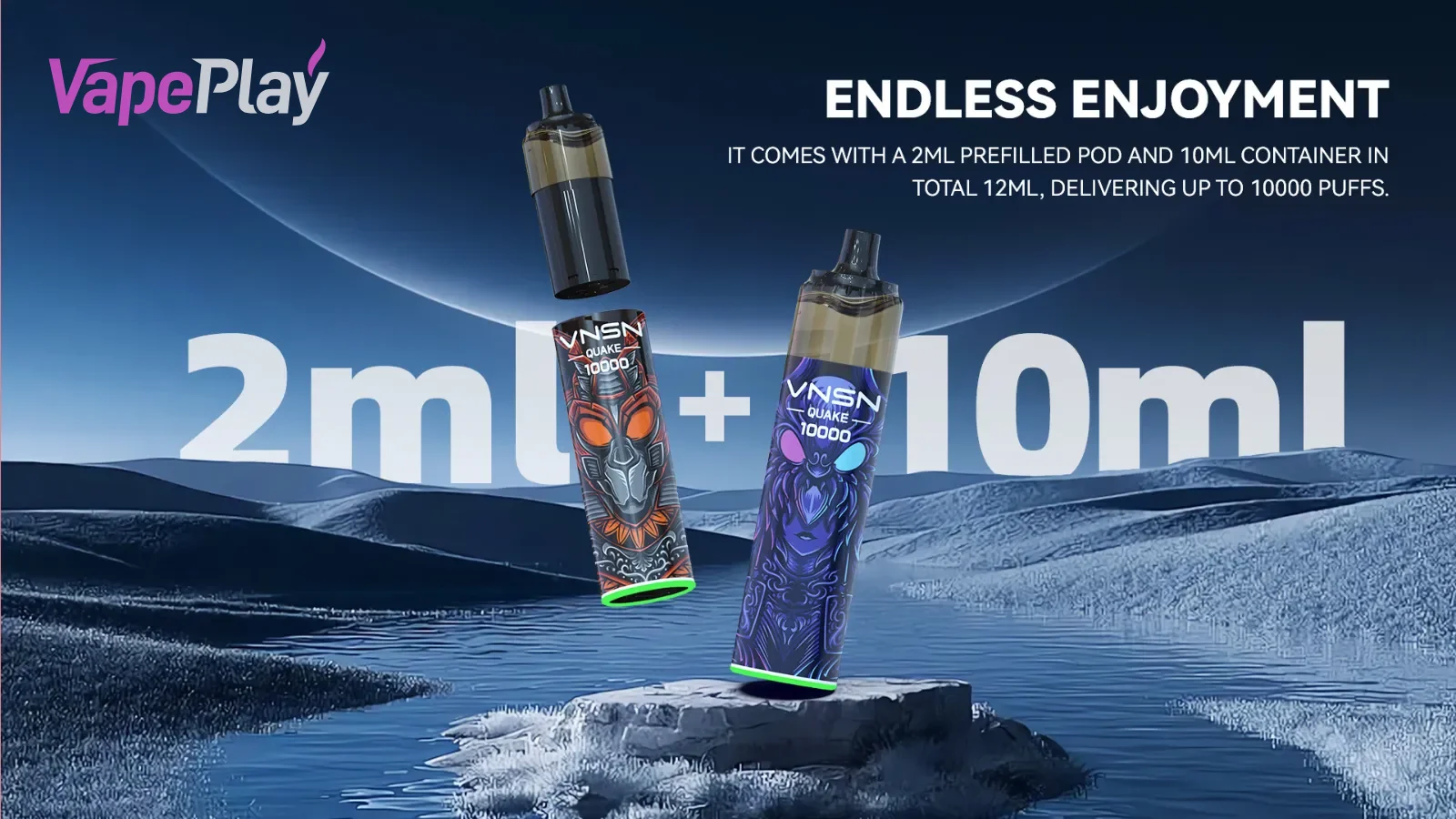 VNSN Quake 10000 ASMR Prefilled Vape kit 2ml+10ml e-liquid