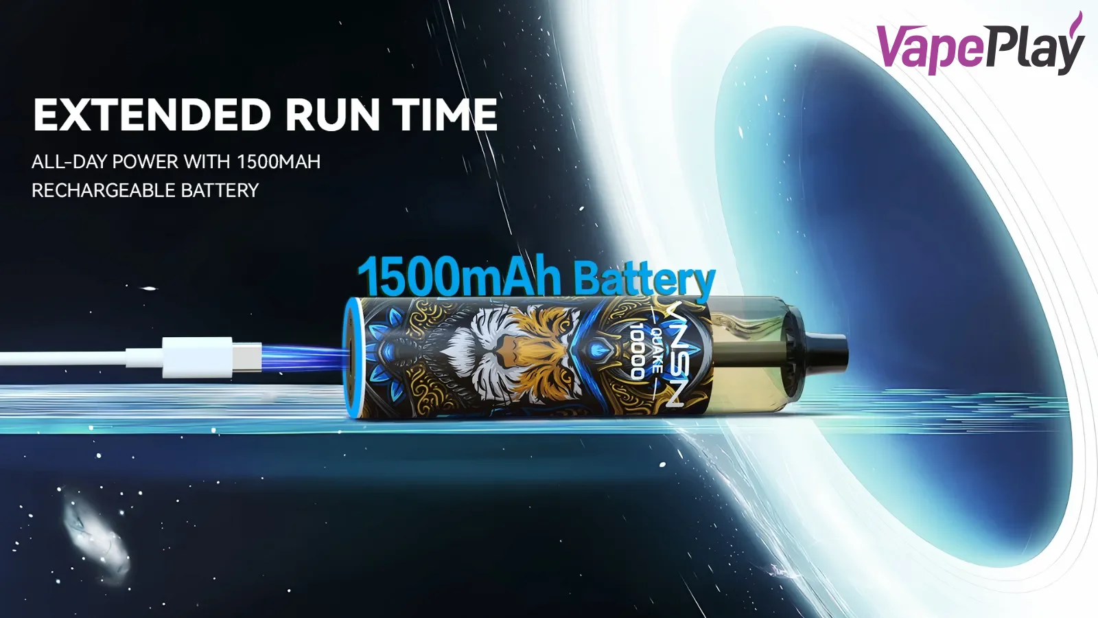 VNSN Quake 10000 ASMR Prefilled Vape kit Battery